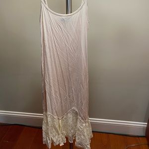 Long Slim Dummer Dress with Lace Trim